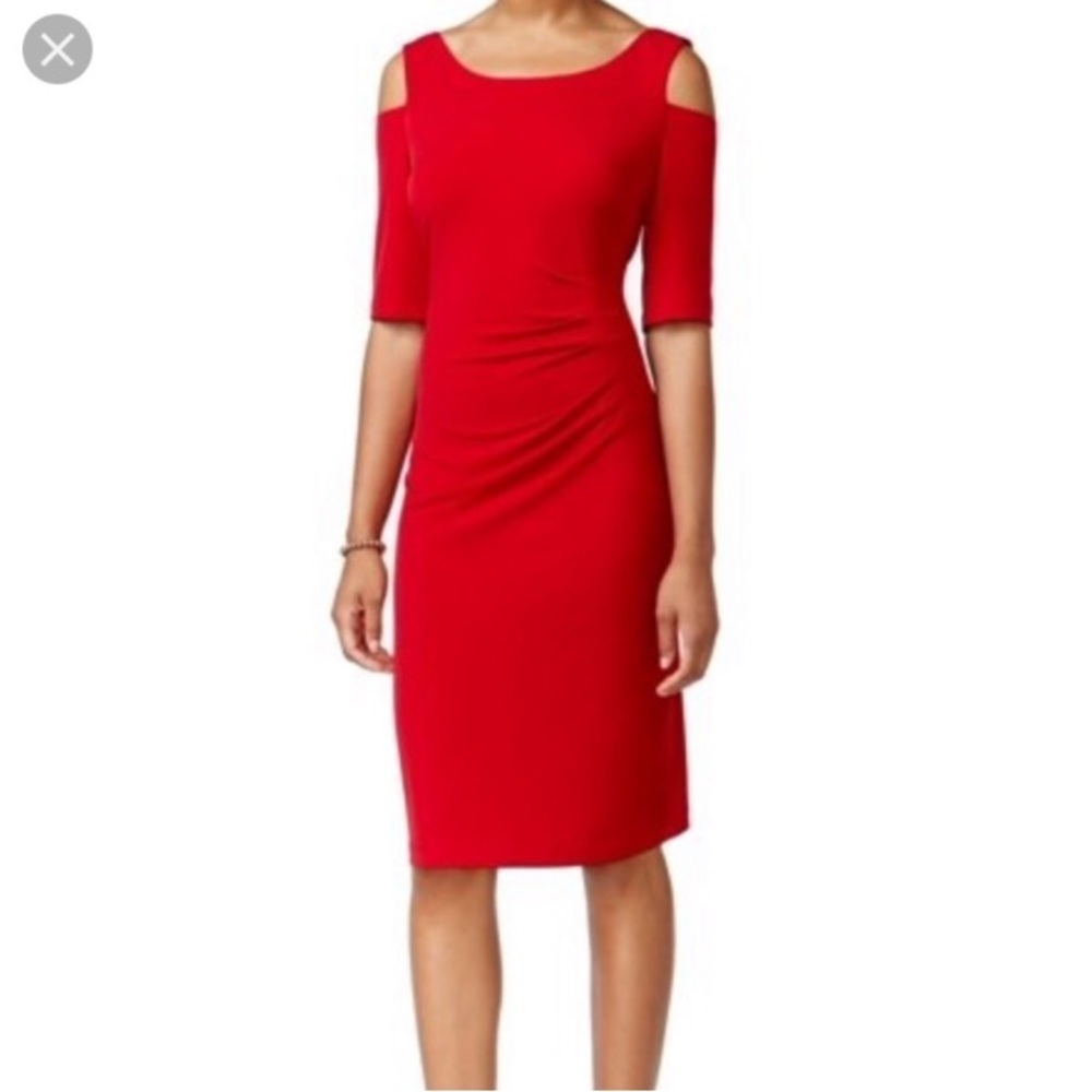 CONNECTED APPAREL Cold Shoulder Dress